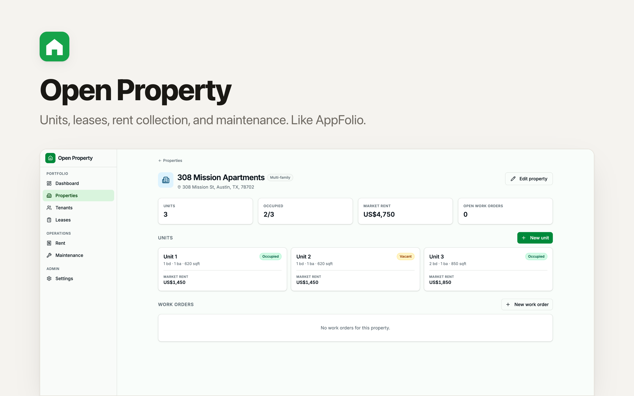 Property app screenshot